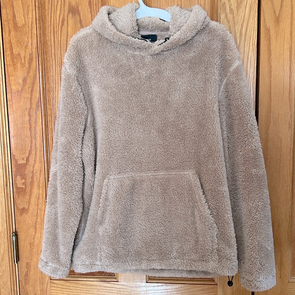 Relaxed fit fuzzy hoodie